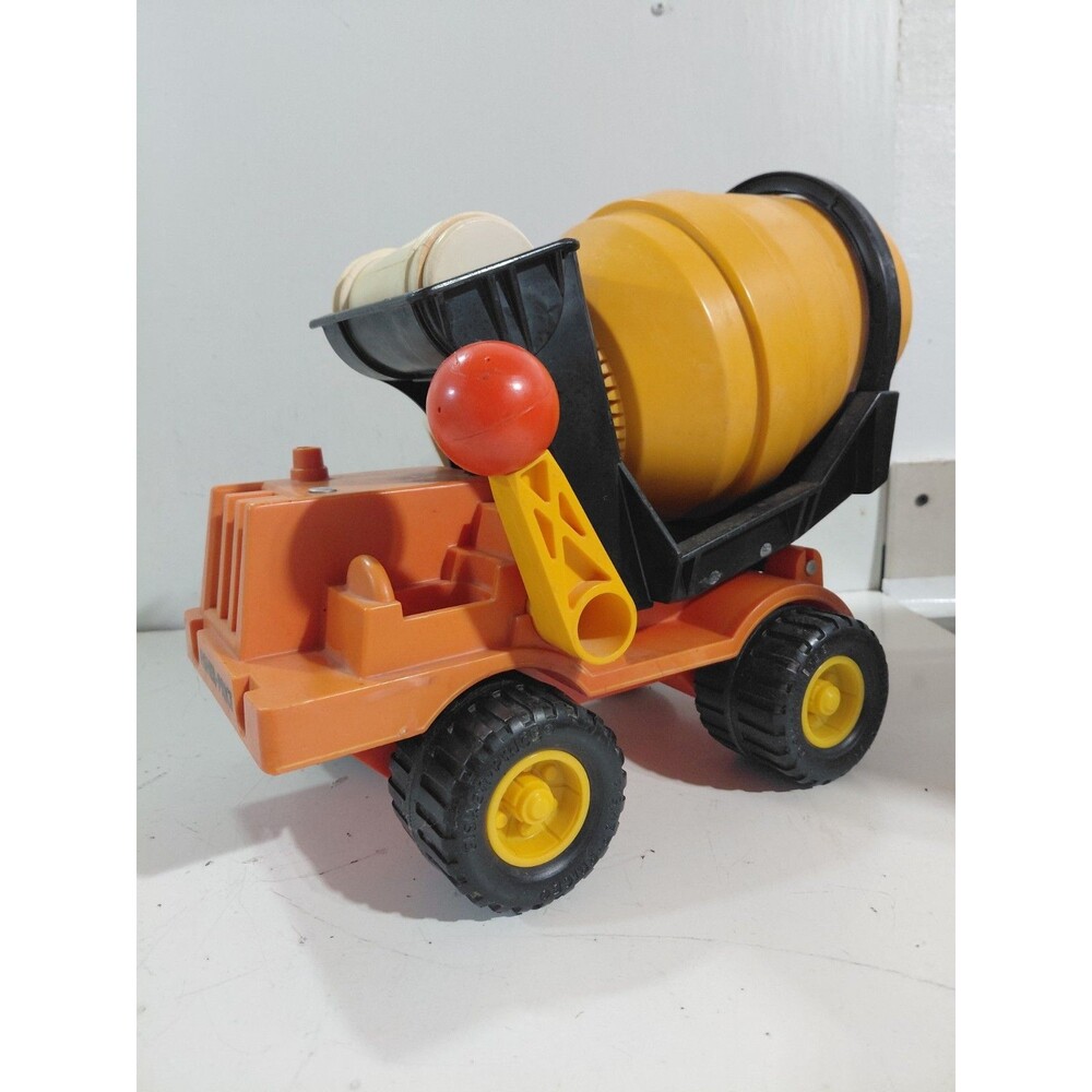 Vintage Fisher Price Plastic 315 Orange & Yellow Cement Mixer/ Concrete Truck